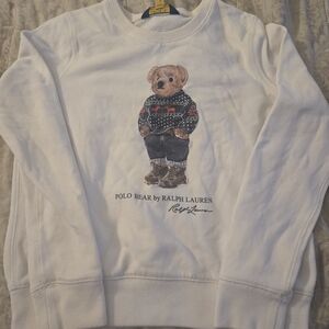 Ralph Lauren White Sweatshirt with Polo Bear